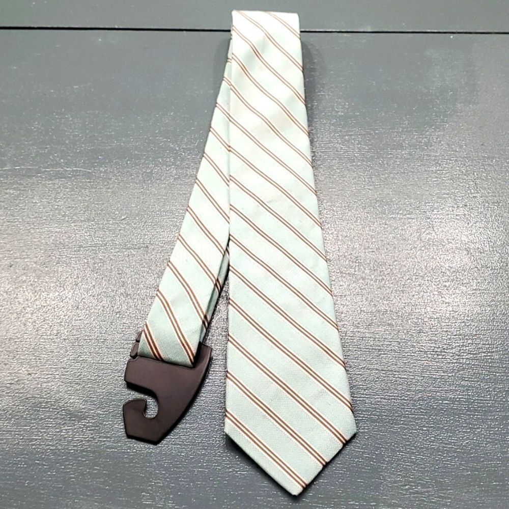MEN'S‎ tie, NWT by Gitman, silk and linnen. Green/brown and white. HANDSOME.